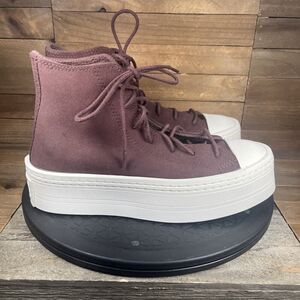Converse All Star Womens Size 7 Modern Lift Platform High Top Brown Suede Shoes